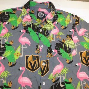 PINK FLAMINGO HAWAIIAN SHIRT Mens S VEGAS GOLDEN KNIGHTS VGK HOCKEY NHL OFFICIAL